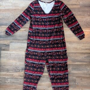 NATURAL LIFE Pink Floral-Stripe Women's Fleece Onesie